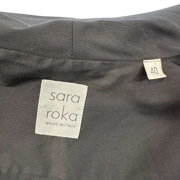 Sara Roka Black Art to Wear Stretch Mini Shirt Dress, 40/4 - Picture 6 of 9